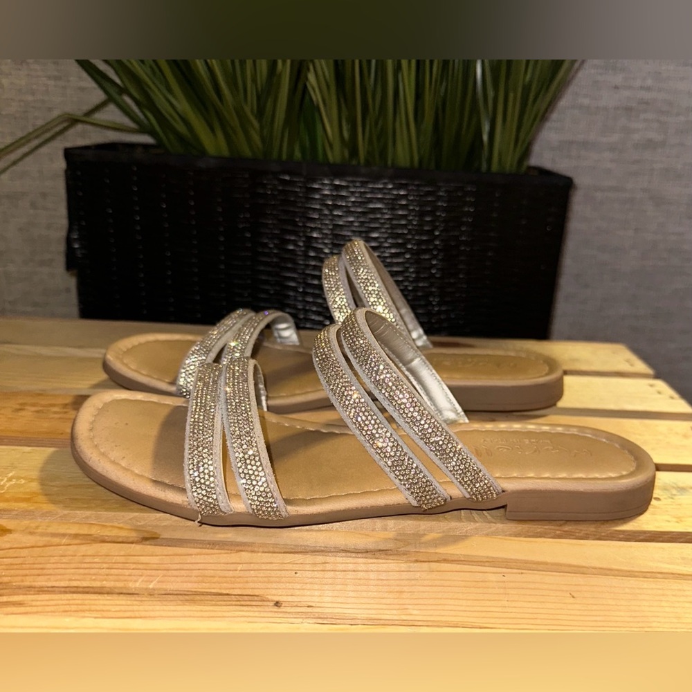 Clear Crystal Tiny Rhinestone Sandals - image 1